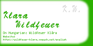 klara wildfeuer business card